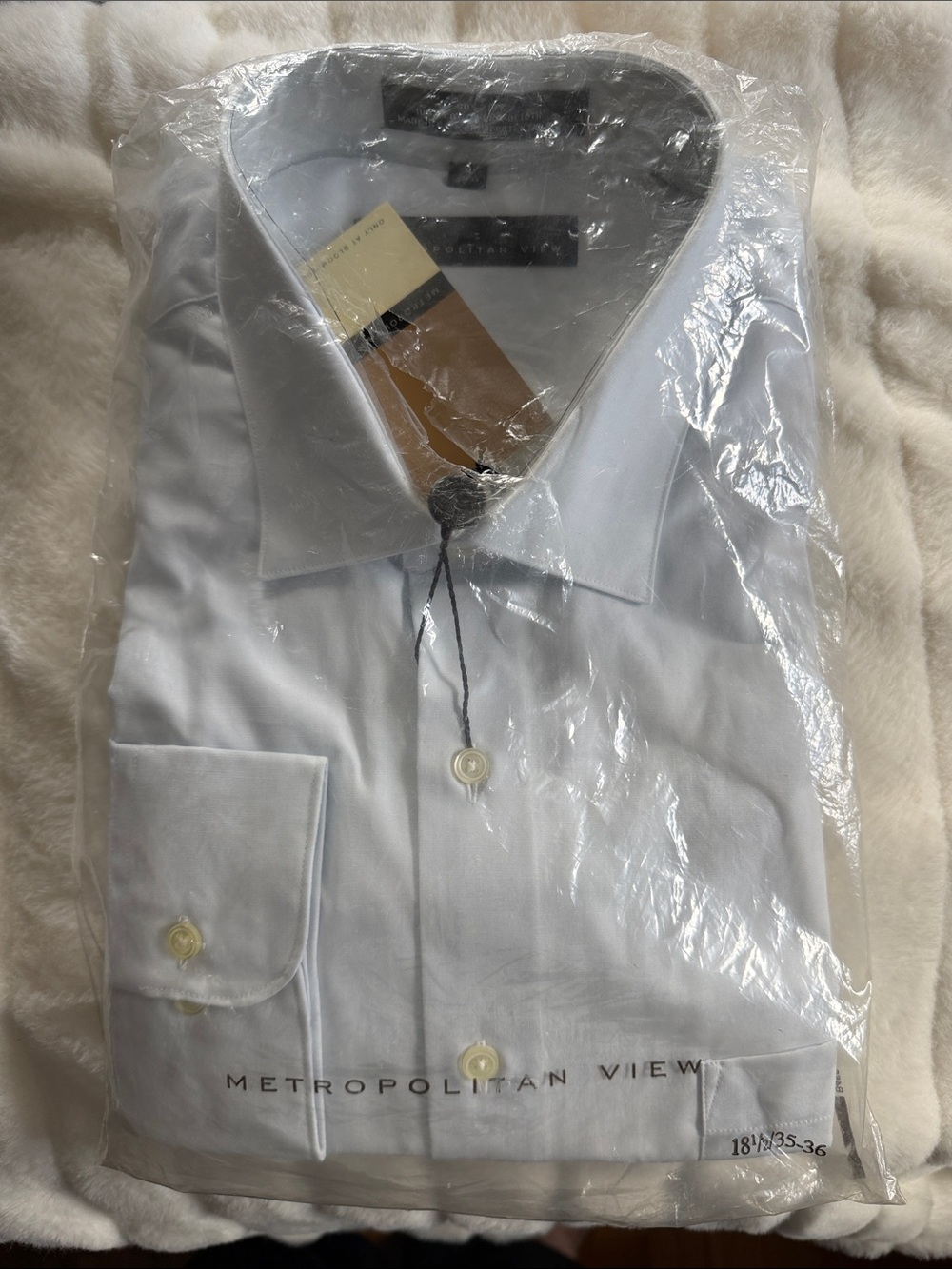 Metropolitan View Men's White Dress Shirt - Spread Collar